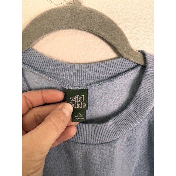 Wild Fable Women's Long Sleeve Cropped Sweatshirt Blue Sz XL - Picture 7 of 7